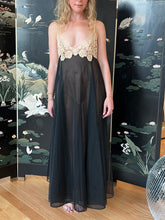 Load image into Gallery viewer, Vintage Val Mode Black Sheer Lace Slip Gown