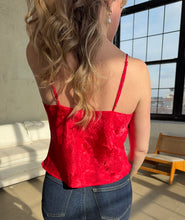 Load image into Gallery viewer, Victorias Secret Gold Label Red Cami Top
