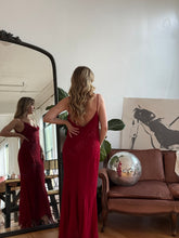Load image into Gallery viewer, Vintage Fairy Red Silk Dress