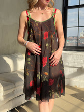 Load image into Gallery viewer, Chiffon Rose Flowy Slip Dress