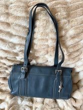 Load image into Gallery viewer, Fossil Y2K Blue Leather Shoulder Bag