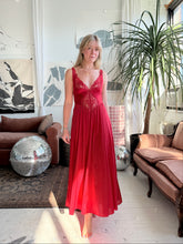 Load image into Gallery viewer, Olga Red Vintage Slip Dress
