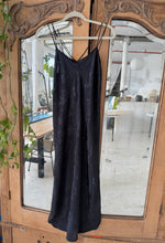 Load image into Gallery viewer, Vintage Black Rose Print Bias Slip Dress