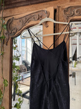 Load image into Gallery viewer, Vintage Black Rose Print Bias Slip Dress