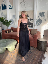 Load image into Gallery viewer, Vintage Noir Lace Slip Dress