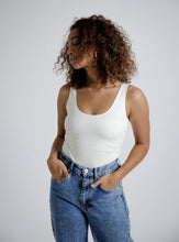 Load image into Gallery viewer, Ivory Scoop Tank Bodysuit