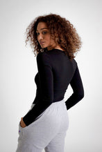 Load image into Gallery viewer, Black Long Sleeve Bodysuit