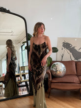 Load image into Gallery viewer, Vintage Deadstock Fringe &amp; Paisley Bias Dress
