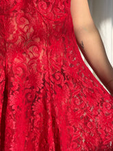 Load image into Gallery viewer, Vintage Red Lace Slip Dress

