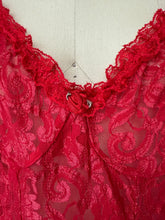 Load image into Gallery viewer, Vintage Red Lace Slip Dress
