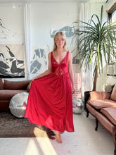 Load image into Gallery viewer, Olga Red Vintage Slip Dress
