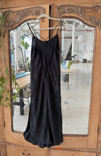 Load image into Gallery viewer, Vintage Black Rose Print Bias Slip Dress
