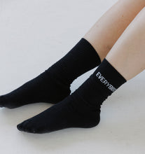 Load image into Gallery viewer, Black Everybody Co Crew Socks
